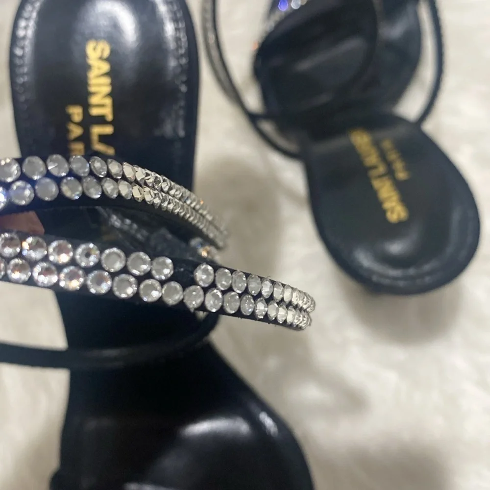 GEORGIA SANDALS IN CREPE SATIN WITH RHINESTONES size 37EU